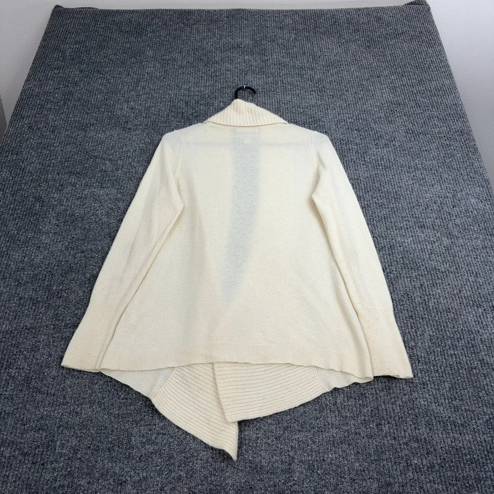 Banana Republic Cardigan Womens‎ S Snow White Wool Cashmere Open Front Draped
